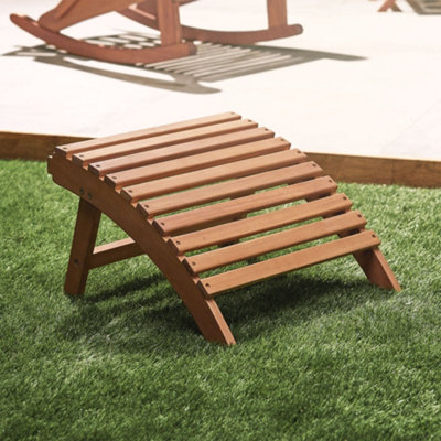 VonHaus Adirondack Foot Stool Acacia Hardwood Garden Footstool Garden Chair Footrest Wooden Sunlounger Stool Outdoor Foot