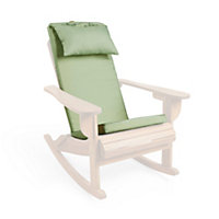 VonHaus Adirondack Garden Chair Cushion, Outdoor Seat Pad with Ties & Headrest, 122 x 43 x 5cm, Water Resistant Cover, Green
