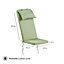 VonHaus Adirondack Garden Chair Cushion, Outdoor Seat Pad with Ties & Headrest, 122 x 43 x 5cm, Water Resistant Cover, Green