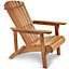 VonHaus Adirondack Garden Chair, Slatted Reclining Chair For Garden, Patio & Decking, Acacia Hardwood Oiled Finish, Classic Design