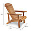 VonHaus Adirondack Garden Chair, Slatted Reclining Chair For Garden, Patio & Decking, Acacia Hardwood Oiled Finish, Classic Design