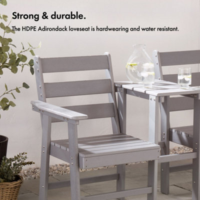 VonHaus Adirondack Love Seat for Garden, Seater Grey Jack