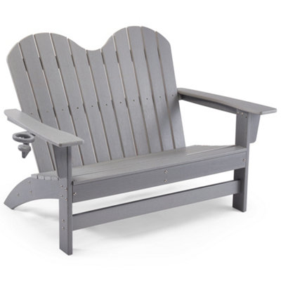 VonHaus Adirondack Love Seat Waterproof HDPE 2 Seater Loveseat Patio Set Grey Companion Set for Garden Patio and Balcony DIY at B Q