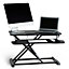 VonHaus Adjustable Standing Desk Converter - 2 Tier Sit Stand Desk Riser, Stand up Desk For Home Office/Work - Gas Assisted
