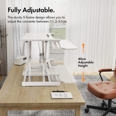 White standing desk converter discount