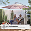 VonHaus Banana Parasol 3M, Cantilever Hanging Parasol Umbrella for Garden, Sun Shade Canopy with Crank, Steel Frame, UV30+, Grey