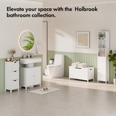 VonHaus Bathroom Drawers - White 3 Drawer Bathroom Unit - Shaker Style ...