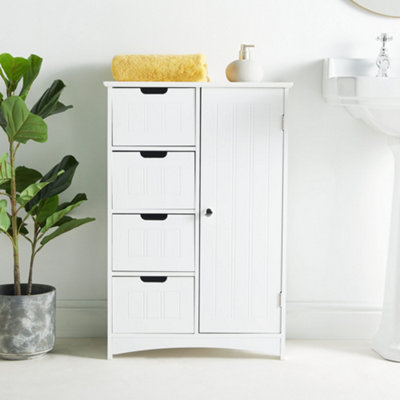 Bauer 22 Wide 4-Drawer White Bathroom Storage Cabinet - #790H0