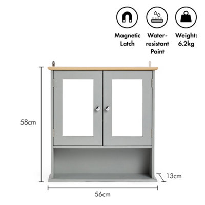 VonHaus Bathroom Mirror Grey Bathroom Wall Wood
