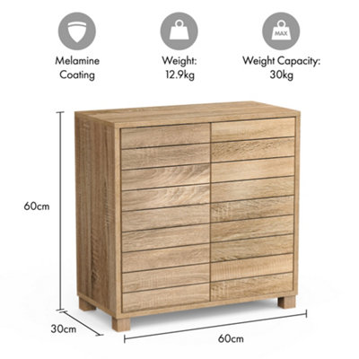 VonHaus Bathroom Storage Cabinet, Oak Wood Effect Floor Cabinet with ...