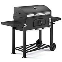 VonHaus BBQ, Charcoal Barbecue, Portable BBQ for Garden, for Grilling Meat, Fish & Vegetables, Side Tables & Temperature Gauge XL