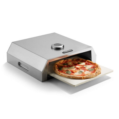 VonHaus BBQ Pizza Oven Outdoor for Charcoal Gas Barbecue Grills Stainless Steel Temperature Gauge Carry Handles