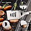 VonHaus BBQ Tool Set with Case, 25Pc BBQ Accessories Kit w/ Thermometer, Spatula, Tongs & More, Outdoor Cooking Barbecue Utensils