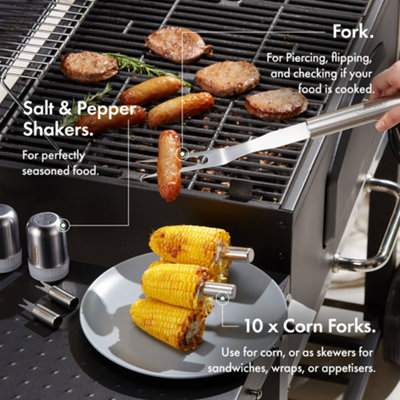 VonHaus BBQ Tool Set with Case 30Pc BBQ Accessories Kit w Spatula Tongs Barbecue Grill Mat