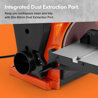 Belt sander dust outlet collection