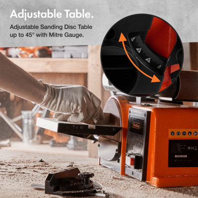 VonHaus Benchtop Belt Disc Sander 100mm x 915mm Cast Iron Base Integrated Dust Port Removable