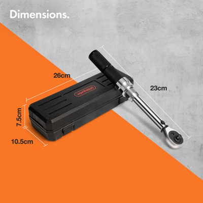 VonHaus Bike Torque Wrench Set 1 4 Drive Highly Precise 2 20Nm Adjustable Ratchet Wrench 19pcs
