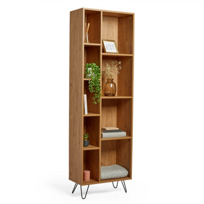 Anton wood finish bookcase with cabinet storage – LuxenHome