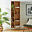 VonHaus Bookcase Oak Wood Effect, Tall Bookshelf for Living Room, Large Shelving Display Unit with 9 Shelves & Black Hairpin Legs