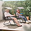 VonHaus Canopy Zero Gravity Chairs Set, Set of 2 Weather Resistant Folding Textoline Recliner Sun Loungers w/ Sun Shade for Garden