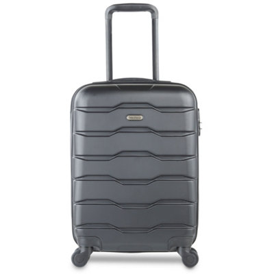 VonHaus Carry On Suitcase, Black Lightweight Hand Luggage, ABS Under Seat Cabin Case, Durable Hard Shell w/ 4 Spinner Wheels