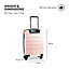 VonHaus Carry On Suitcase, Pink Lightweight Wheeled Hand Luggage, ABS Plastic Under Seat Cabin Case, Durable Hard Shell, 4 Wheels