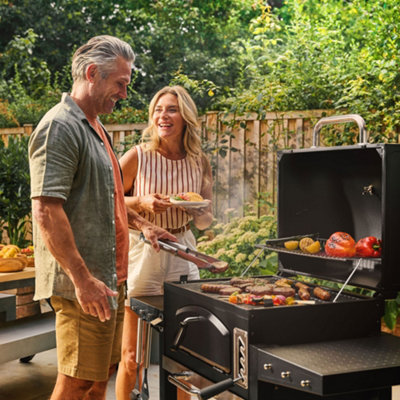 VonHaus Charcoal BBQ, American Style XL Portable Barbecue, 2 in 1 ...