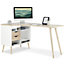 VonHaus Computer Desk, Light Oak Effect Home Office Desk, Desk for Home Working/Home Study Space, Laptop Desk For Small Spaces