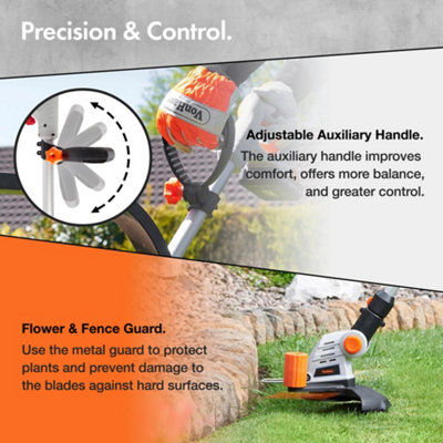 VonHaus Cordless Grass Trimmer Electric Lawn Trimmer Edger for Flower Beds Lawns 20V Battery Extendable