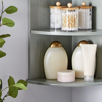 bathroom corner shelf unit