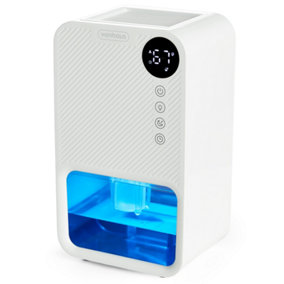 VonHaus Dehumidifier 1100ml, 24 Hr Timer, Night Mode, Coloured Tank, for Damp/Condensation, Mould/Smell Control