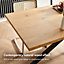 VonHaus Dining Table, 6 Seater Kitchen Table for Dining Room, Rectangular Light Wood Effect with Black Cross Leg, Abel