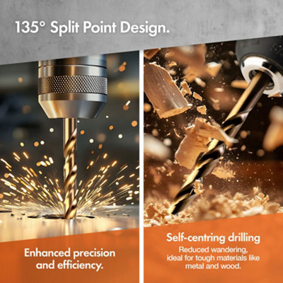 VonHaus HSS Metal Drill Bit Set, Carry Case, 99 Pcs 1.5-10 Mm High Speed Steel Bits Titanium Coated Drilling Wood Masonry~5060192529562 08c Mp