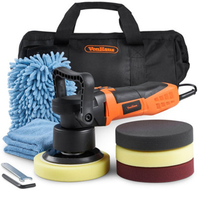 VonHaus Dual Action Polisher Kit, Random Orbit Polishing Machine, 600W Car Buffer, Includes 4 Buffing Pads, Carry Case