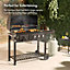 VonHaus Dual Fuel BBQ, 2 in 1 Charcoal & Gas Barbecue with Warming Rack, Fold Shelf, Temperature Gauges, Wheels, Cooking Grills