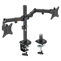 VonHaus Dual Monitor Arm for 13 to 32 Inch Screens - Dual Monitor Desk Mount with Clamp - 180 Tilt and 360 Rotation & Swivel