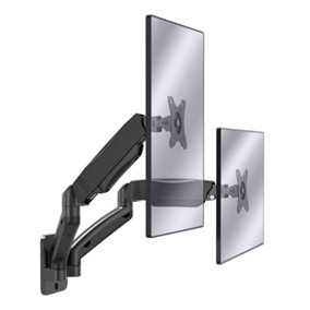 VonHaus Dual Monitor Stand for 17-32" Screens, Twin Monitor Mount w/ Clamp & Gas Spring Arms, Adjustable w/ Full Tilt & Rotation