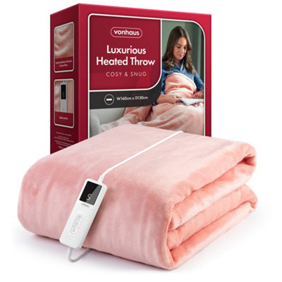 LIVIVO Cosy Heated Over Throw Fleece Blanket With Adjustable Digital  Control u0026 Safety Timer | DIY at Bu0026Q