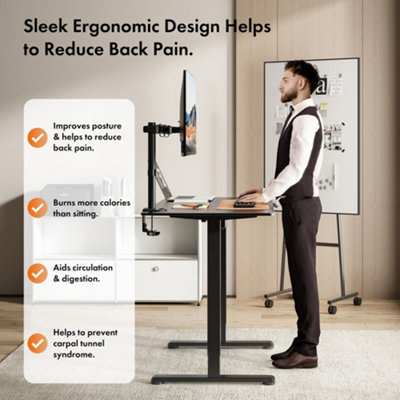 VonHaus Electric Standing Desk Height Adjustable Sit Stand Desk w