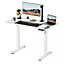 VonHaus Electric Standing Desk, Height Adjustable Sit Stand Desk w/USB-C Charging & Cable Management, White Desktop & Frame