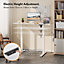VonHaus Electric Standing Desk, Height Adjustable Sit Stand Desk w/USB-C Charging & Cable Management, White Desktop & Frame