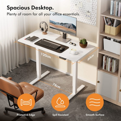 VonHaus Electric Standing Desk Height Adjustable Sit Stand Desk w USB C Charging Cable Management