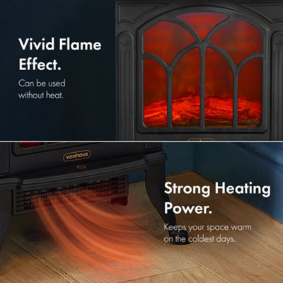 VonHaus Electric Stove Heater 1500W, Electric Fireplace, Indoor  