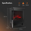 VonHaus Electric Stove Heater 1900W, Portable Electric Fireplace w/ Indoor Log/Wood Burner LED Effect & Adjustable Thermostat