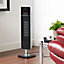 VonHaus Electric Tower Fan Heater, Ceramic PTC, Oscillating, Remote Control, LED Display, Timer, Thermostat, 2 Heat Settings