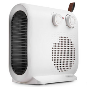 VonHaus Fan Heater 2KW, Portable Electric Lightweight Heater for Home, Office, Any Room, Can be Placed Upright or Flat, White