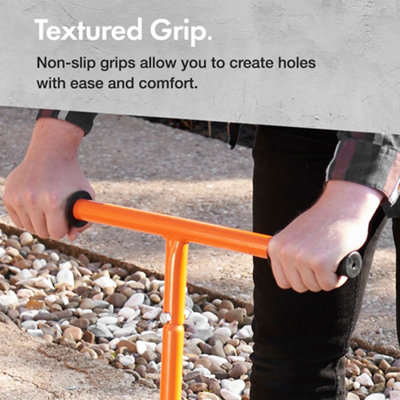 VonHaus Fence Post Auger - Manual Post Hole Digger for Gardening, Umbrella Holes, Ice Holes, Mixing Fertilizer - 1050mm x 150mm