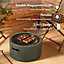 VonHaus Fire Pit, 2 in 1 Firepit with BBQ Cooking Grill for Outdoor, Garden, Patio, MgO Material, Use Wood or Charcoal to Fuel