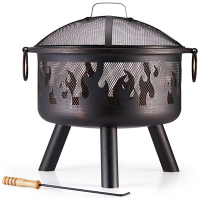 VonHaus Fire Pit, Firepit for Outdoor, Garden, Patio, Portable Lightweight Flame Design, Use Wood or Charcoal to Fuel
