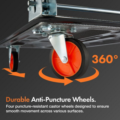 VonHaus Folding Platform Trolley 150kg Capacity, Multi-Functional